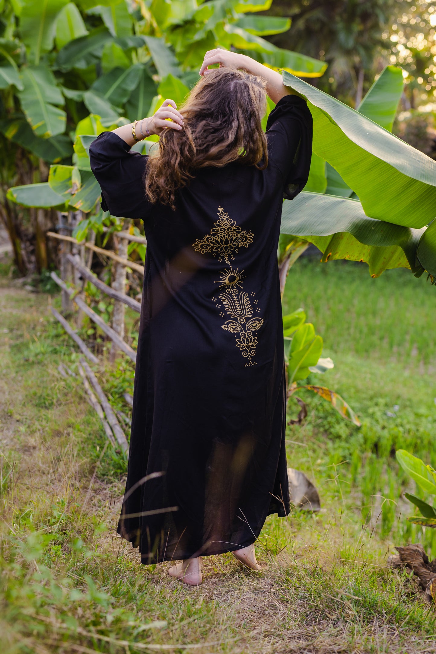 Knowing Eye / Pacha Mama Unisex Block-printed Long Kimono