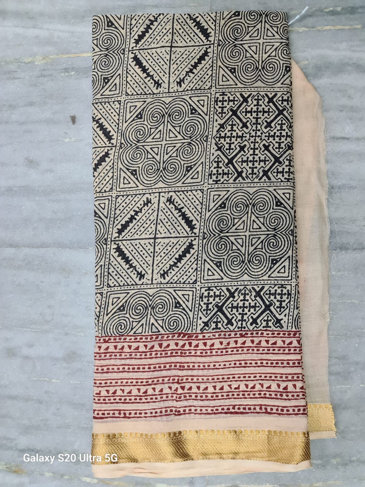 Tribal Large Cotton Block printed Scarf