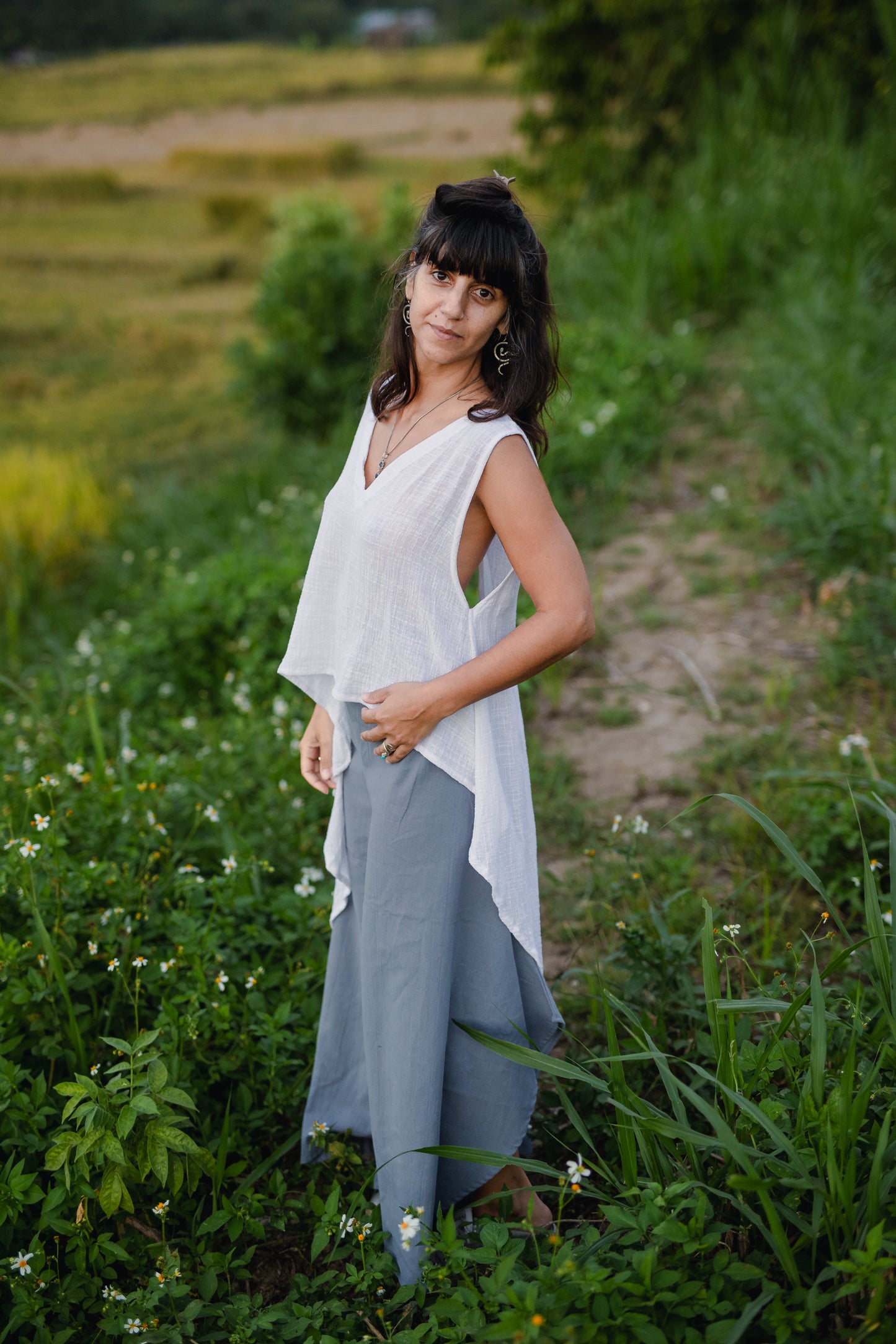 Reversible Bamboo Cotton Snow White Eva Top