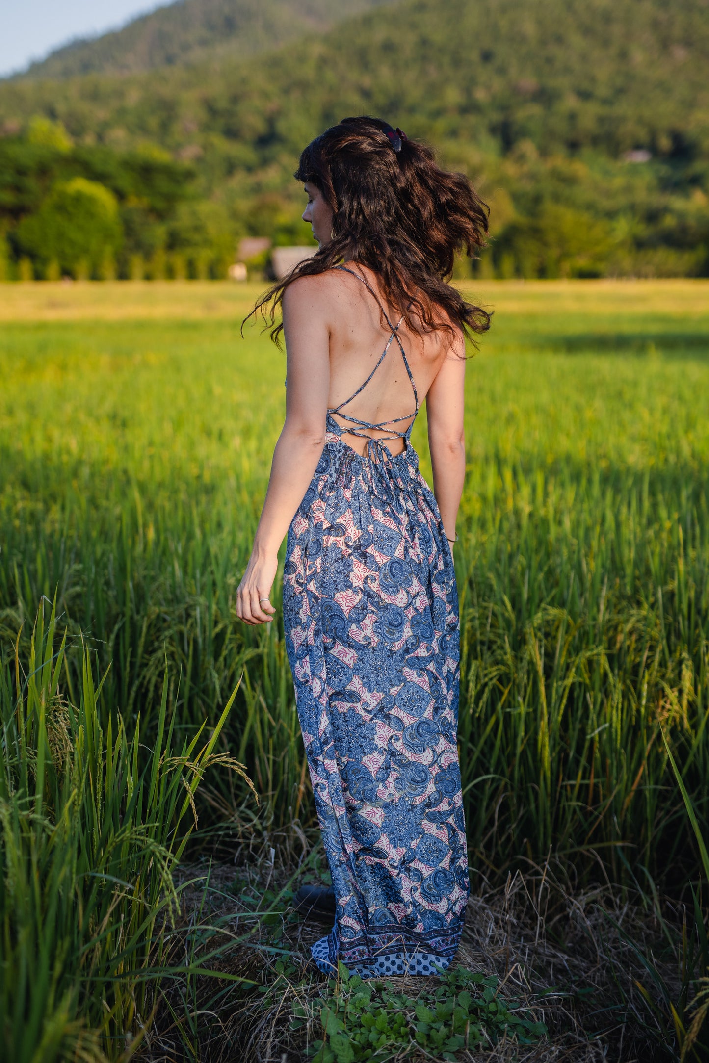 Silk Long Dress/ Artemida Floral