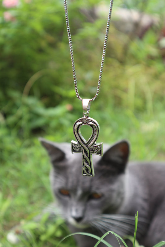 Ankh of Eternal Life Silver Plated Brass Pendant