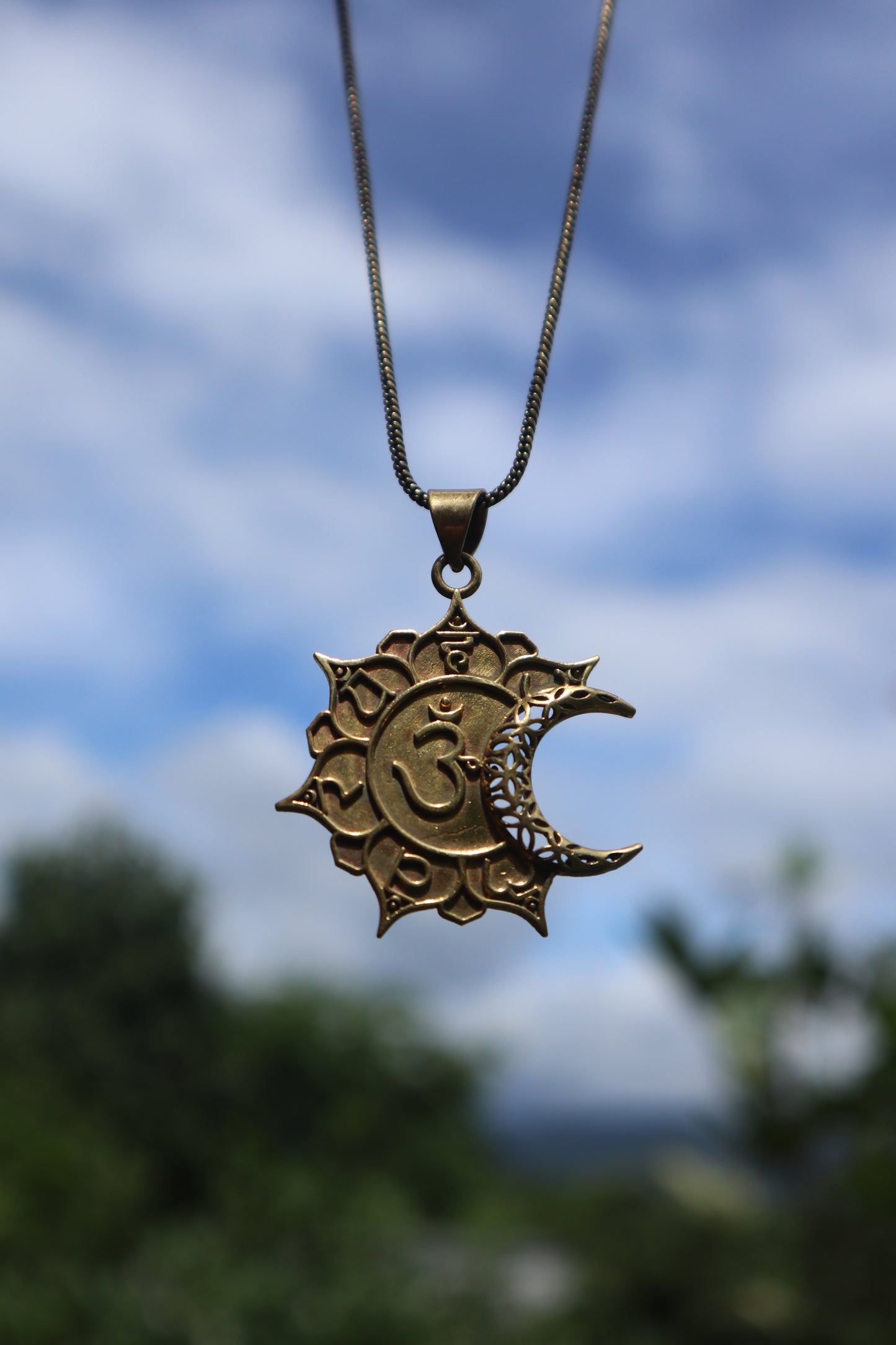 Om Sun&Moon Brass Pendant