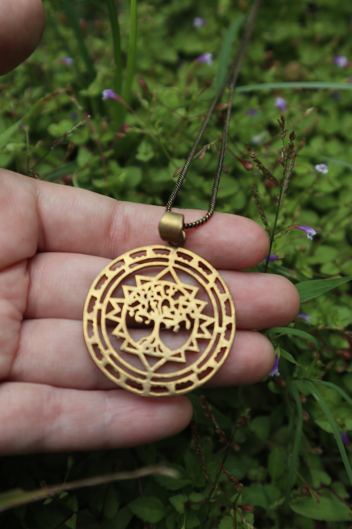 Sacred Tree of Life Brass Pendant