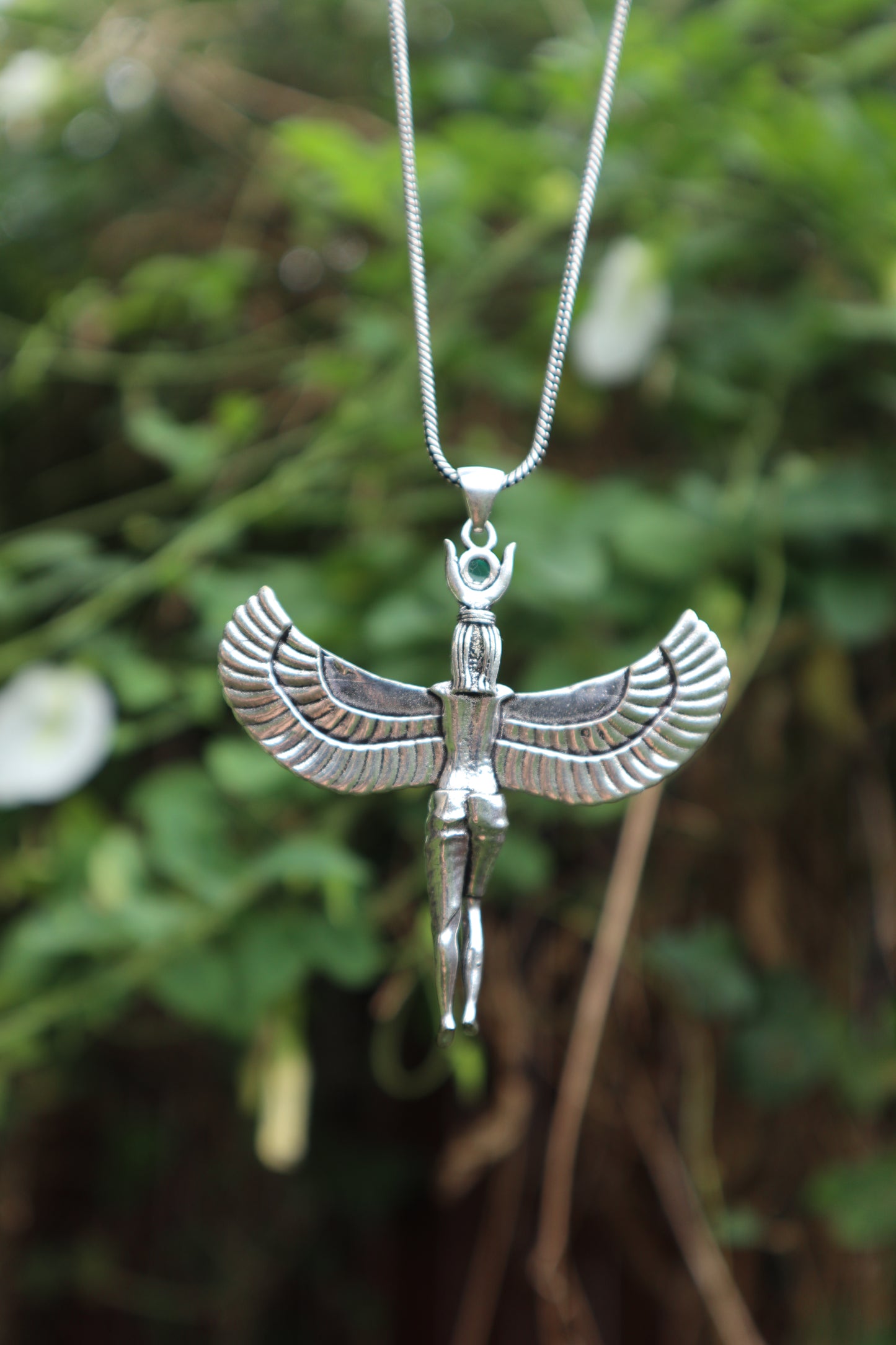 Isis goddess silver plated pendant