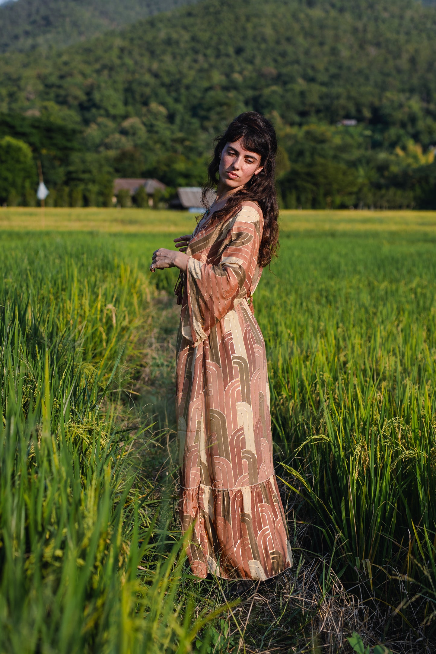 Silk Long Dress/ Peaceful Queen