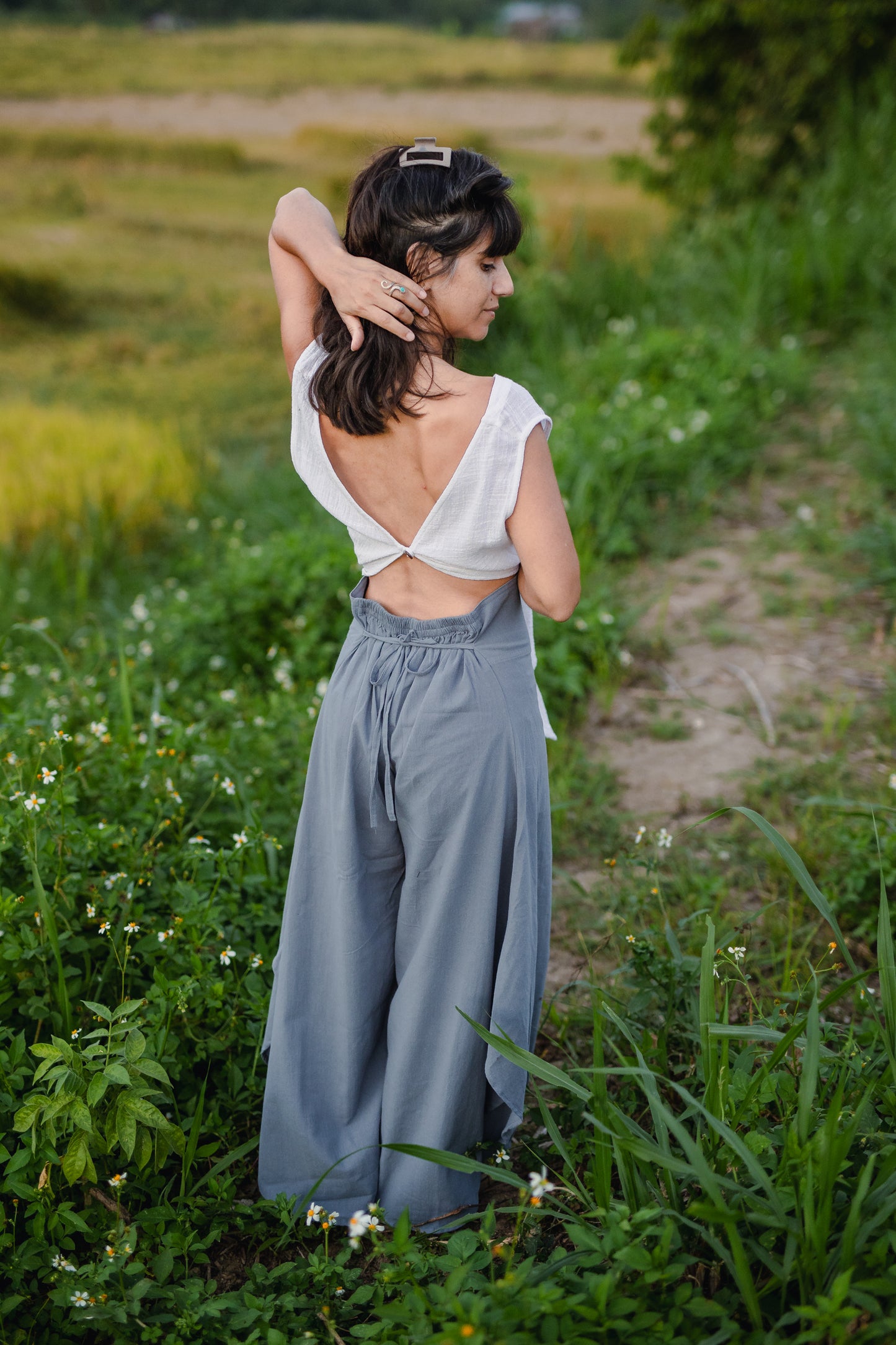 Reversible Bamboo Cotton Snow White Eva Top