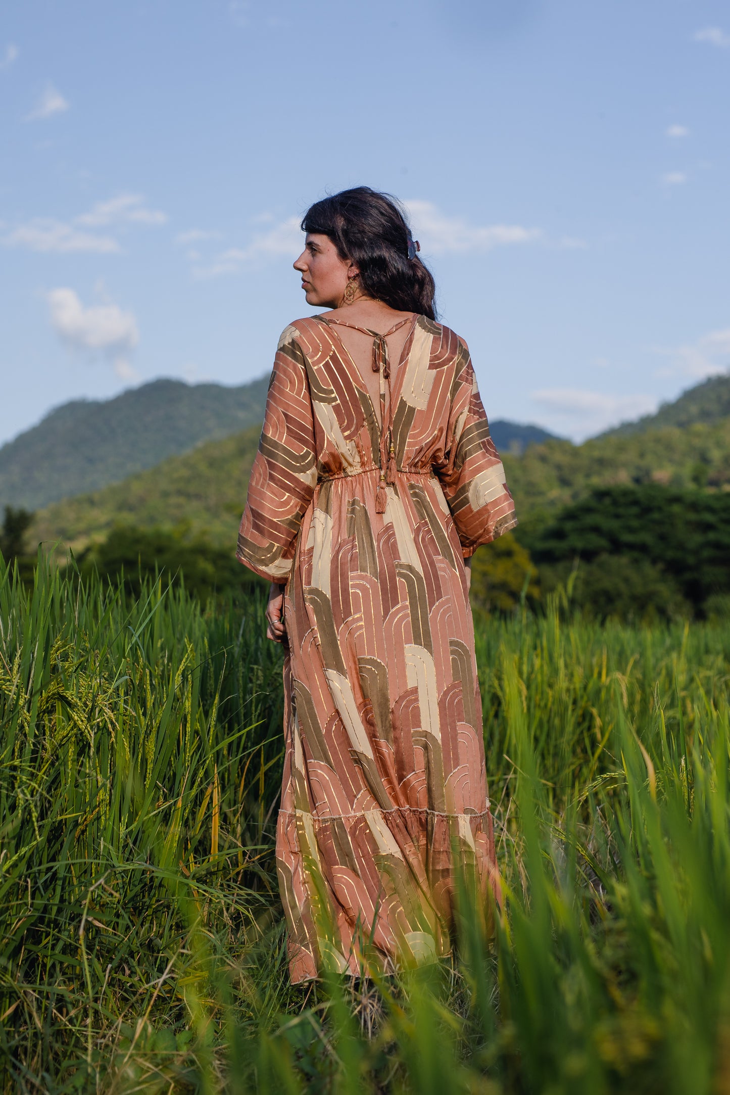 Silk Long Dress/ Peaceful Queen