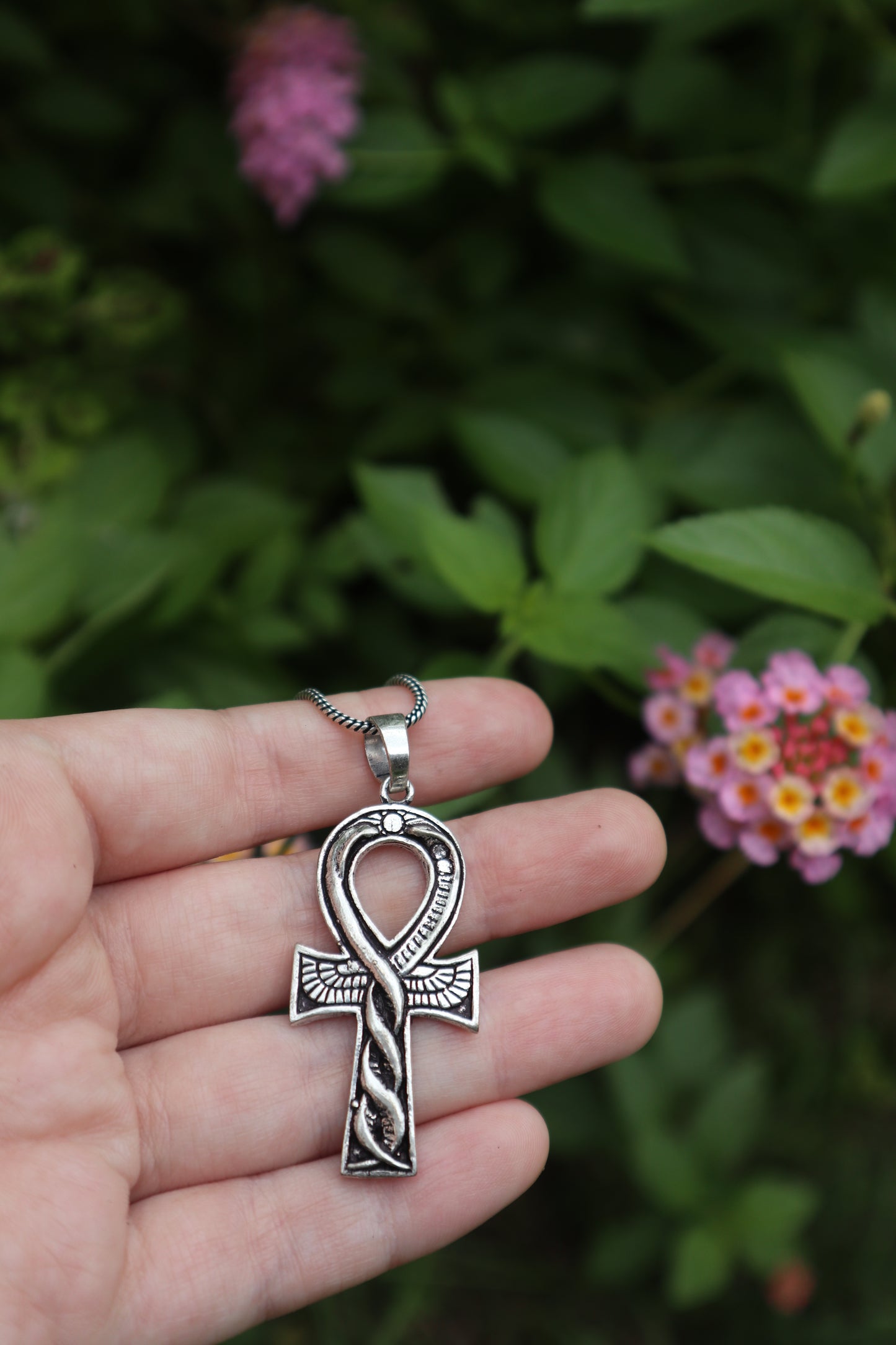 Ankh of Eternal Life Silver Plated Brass Pendant