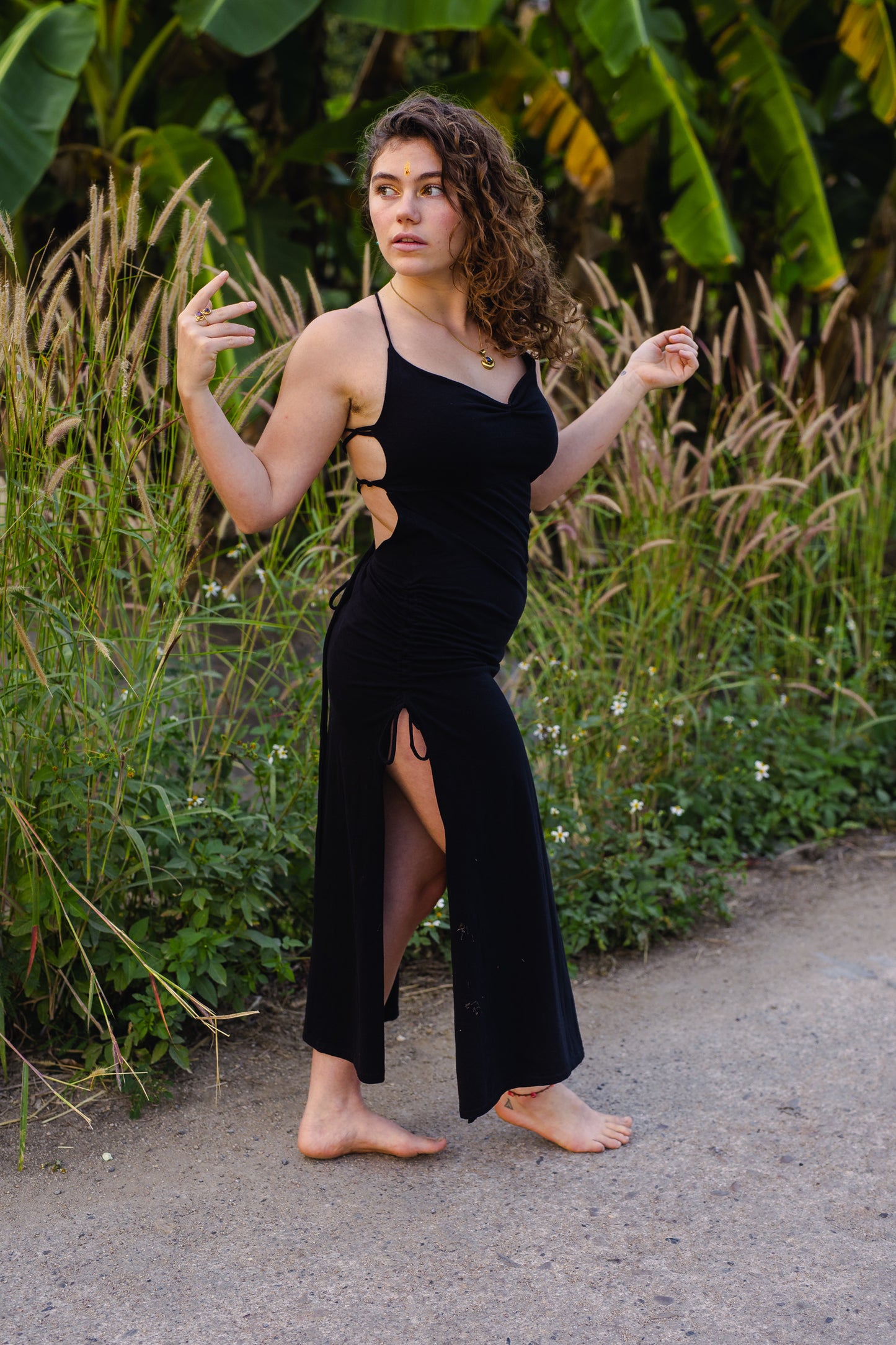 Nude Obsidian black Cleopatra dress