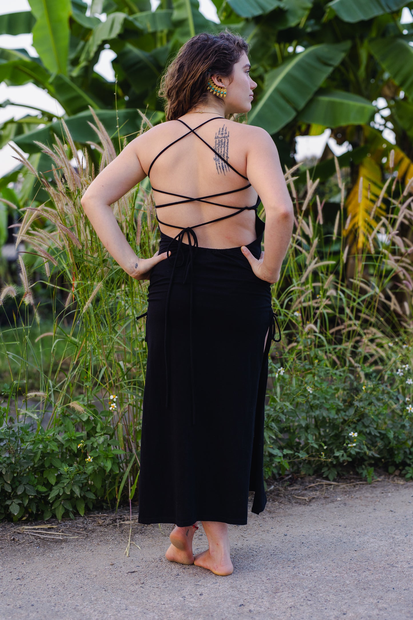 Nude Obsidian black Cleopatra dress