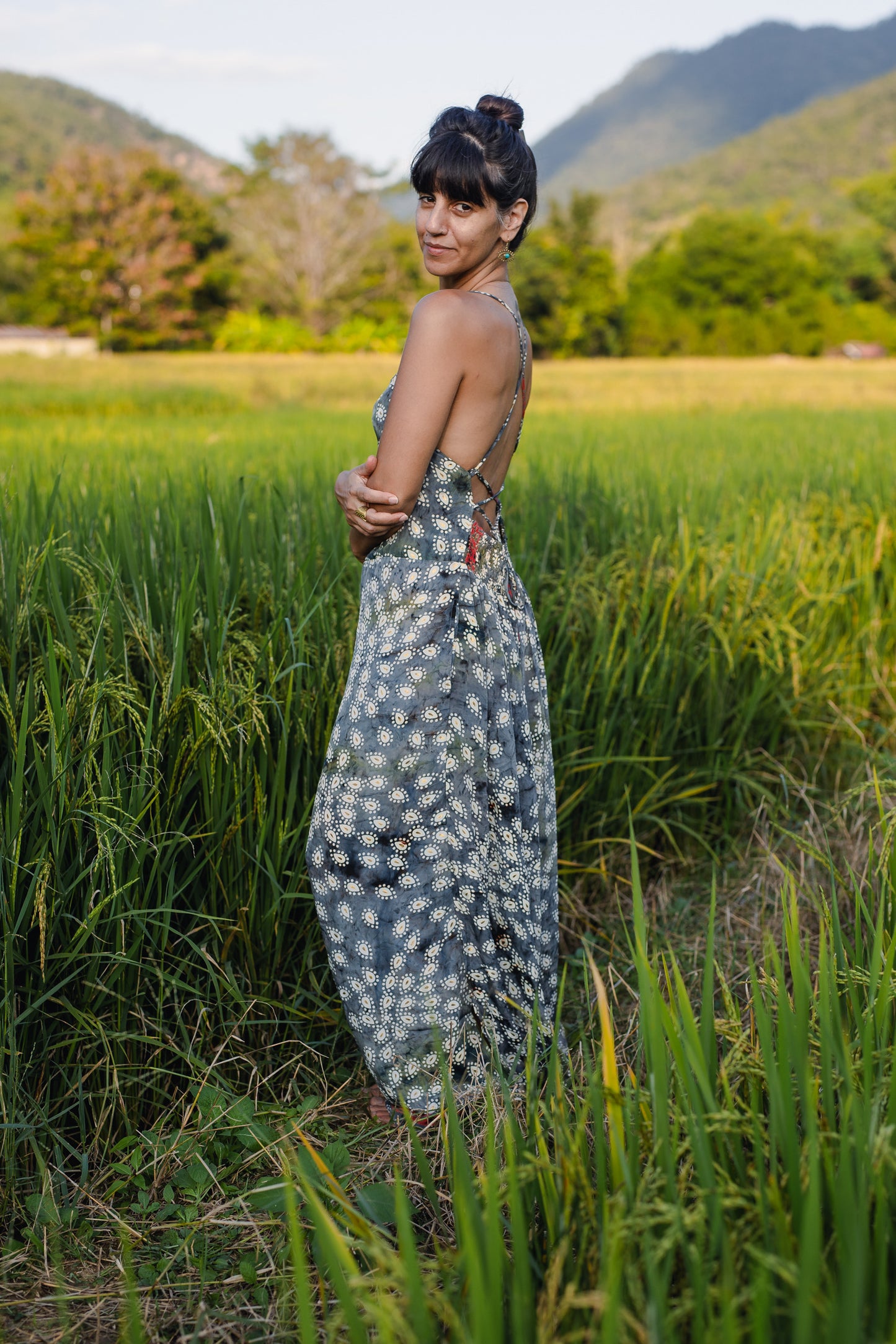 Silk Long Dress/ Artemida Cloud