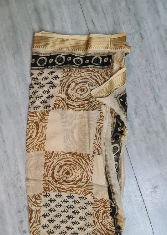 Spiral Dream Cotton Block printed Scarf