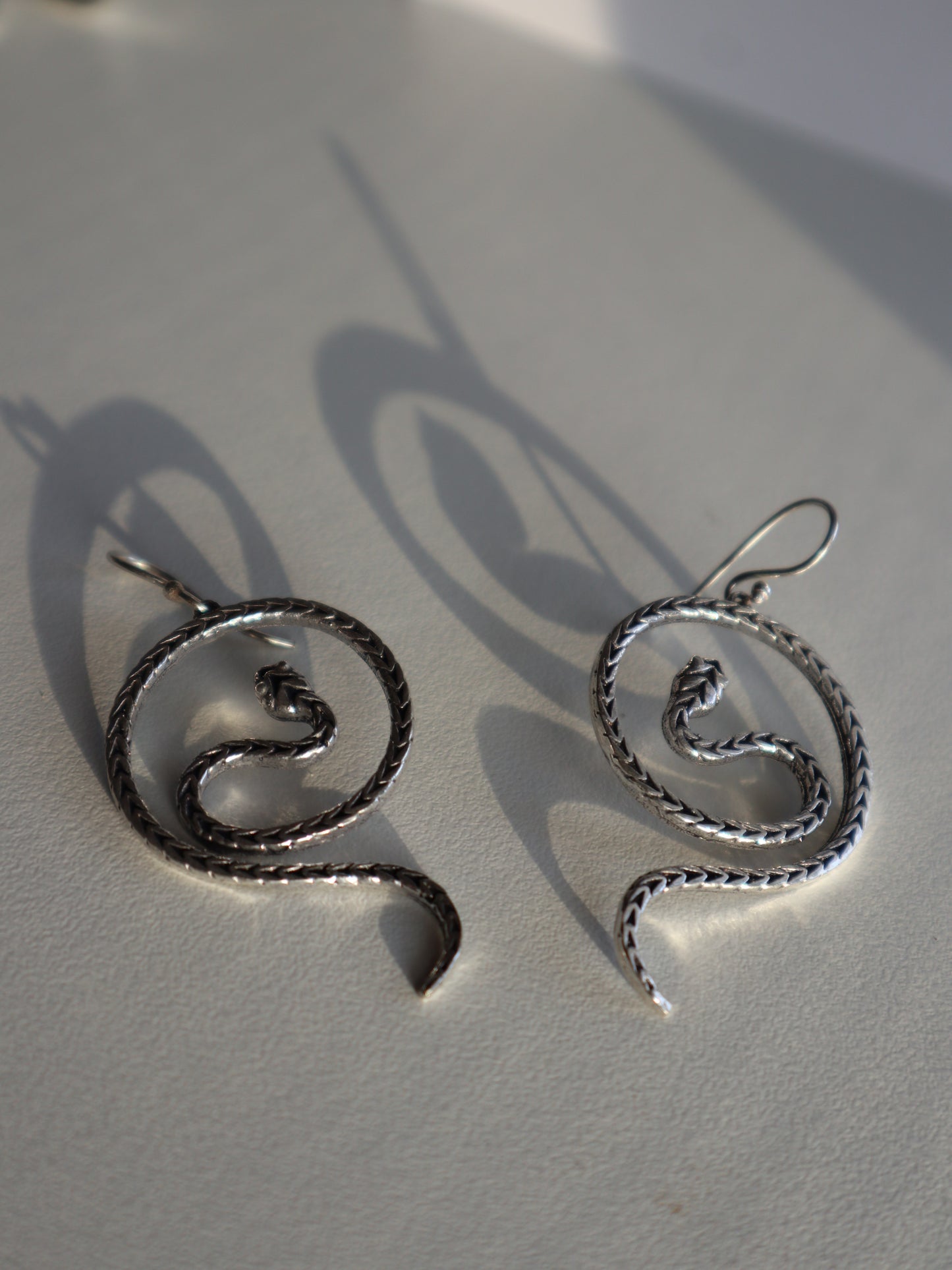 Kundalini silver plated brass earrings
