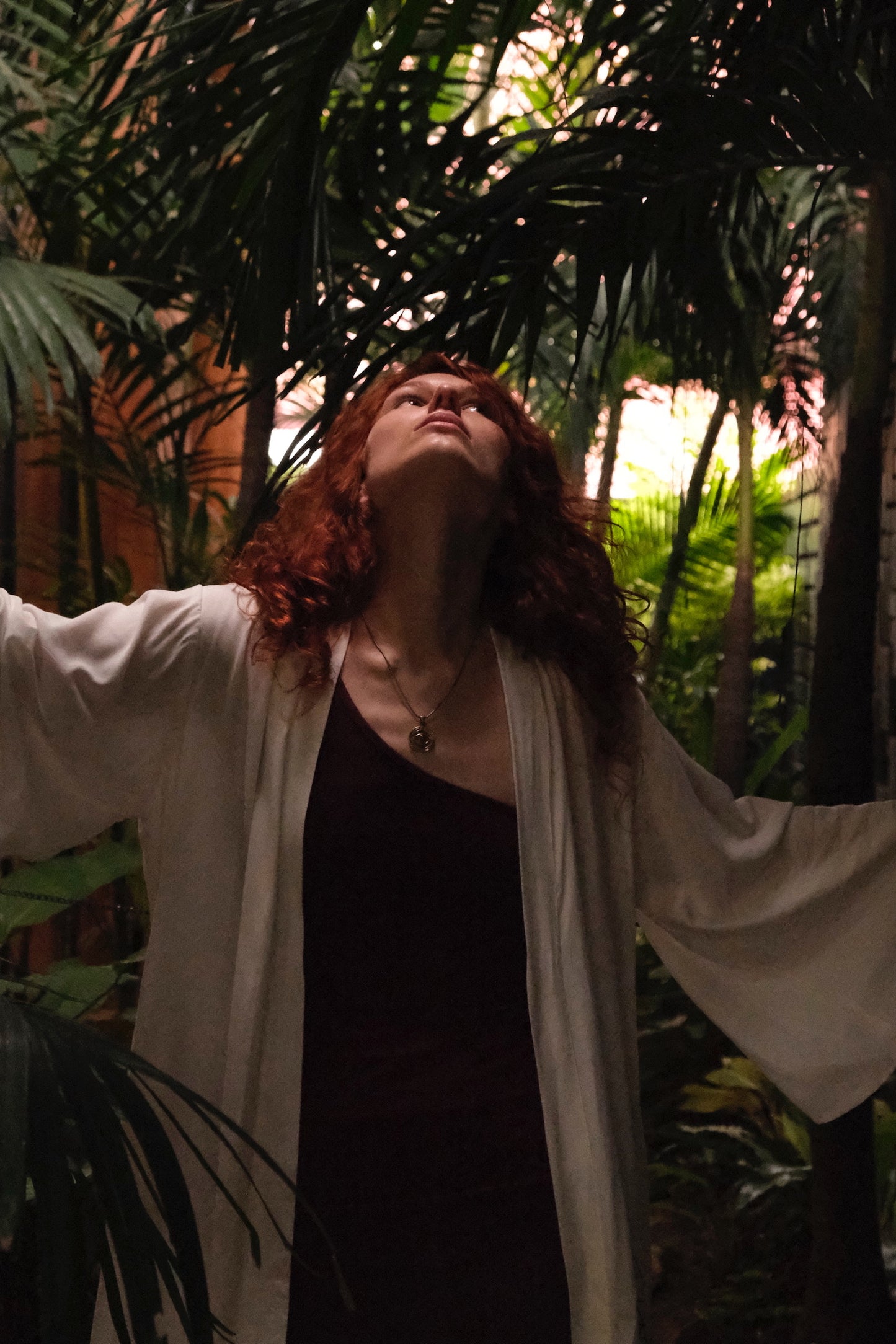 Sri Yantra / White Pacha Mama Unisex Block-printed Long Kimono