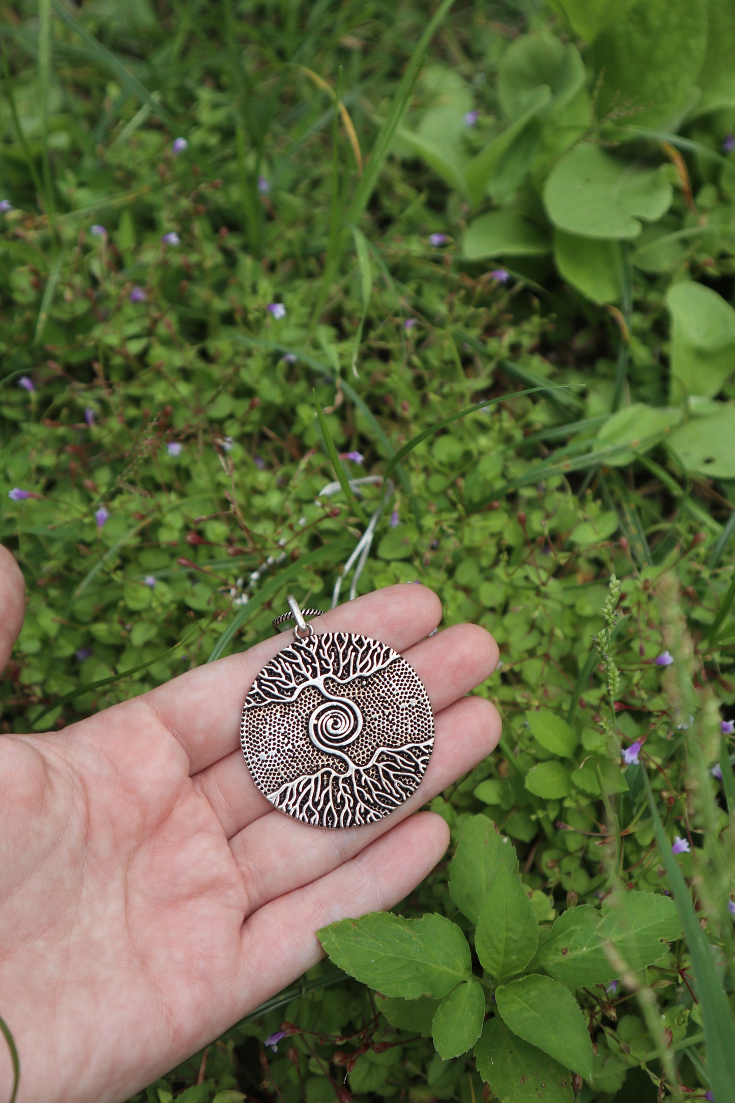 Cosmic Tree Silver Plated Brass Pendant