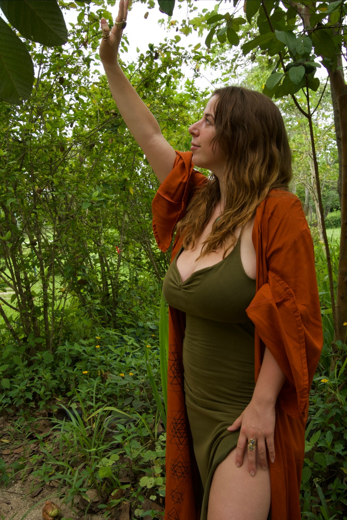 Cleopatra dress for Heart Chakra/ Basil Green