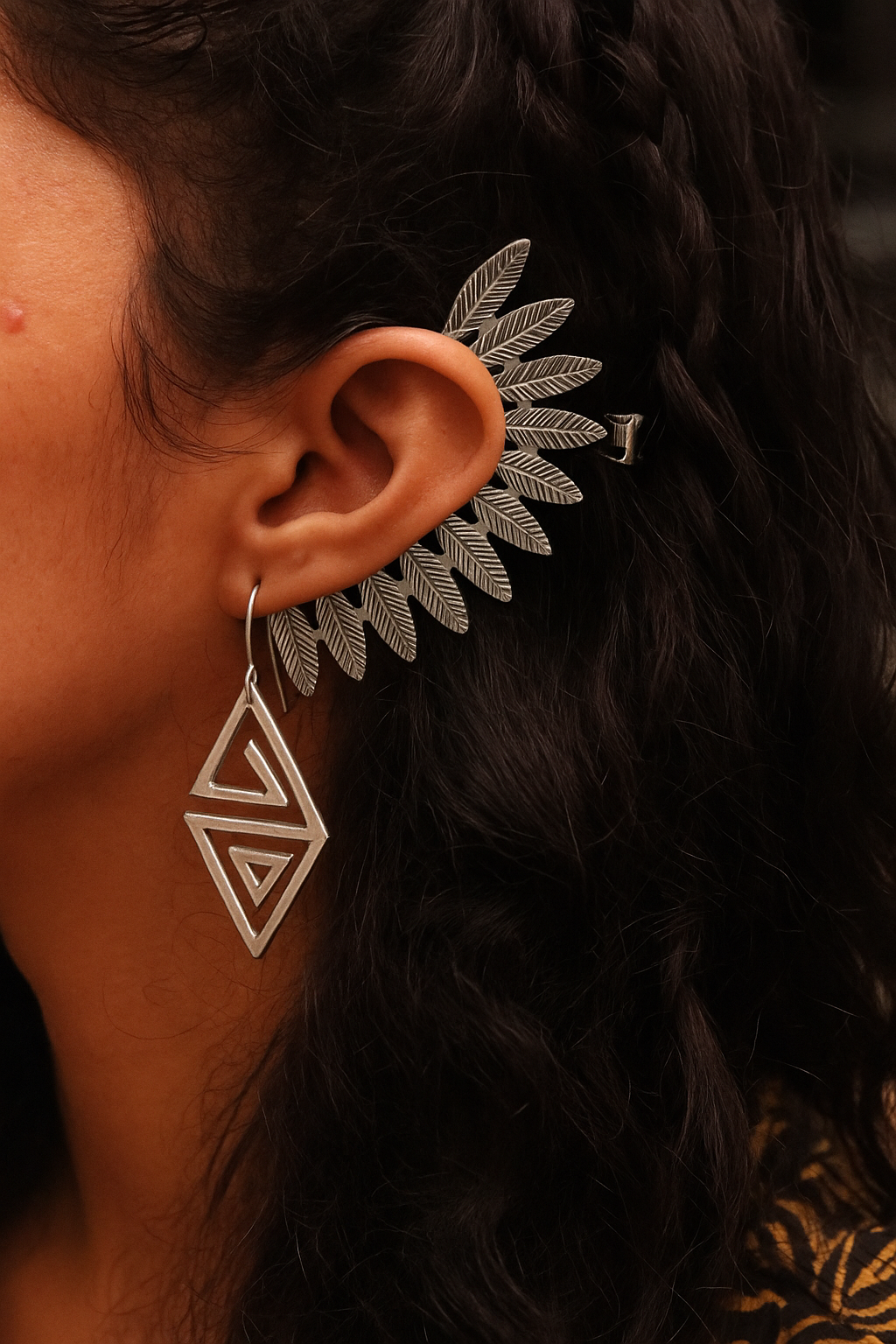 Spiral Silver Plated Brass Earrings