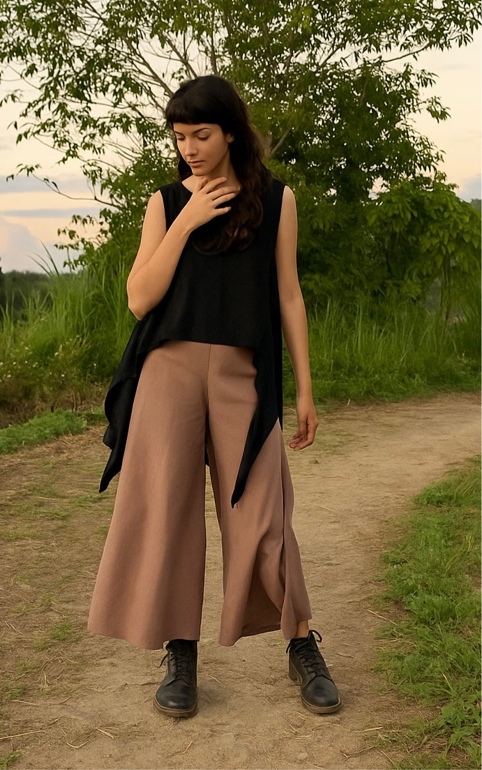 Cotton Mocha beige Yara Pants