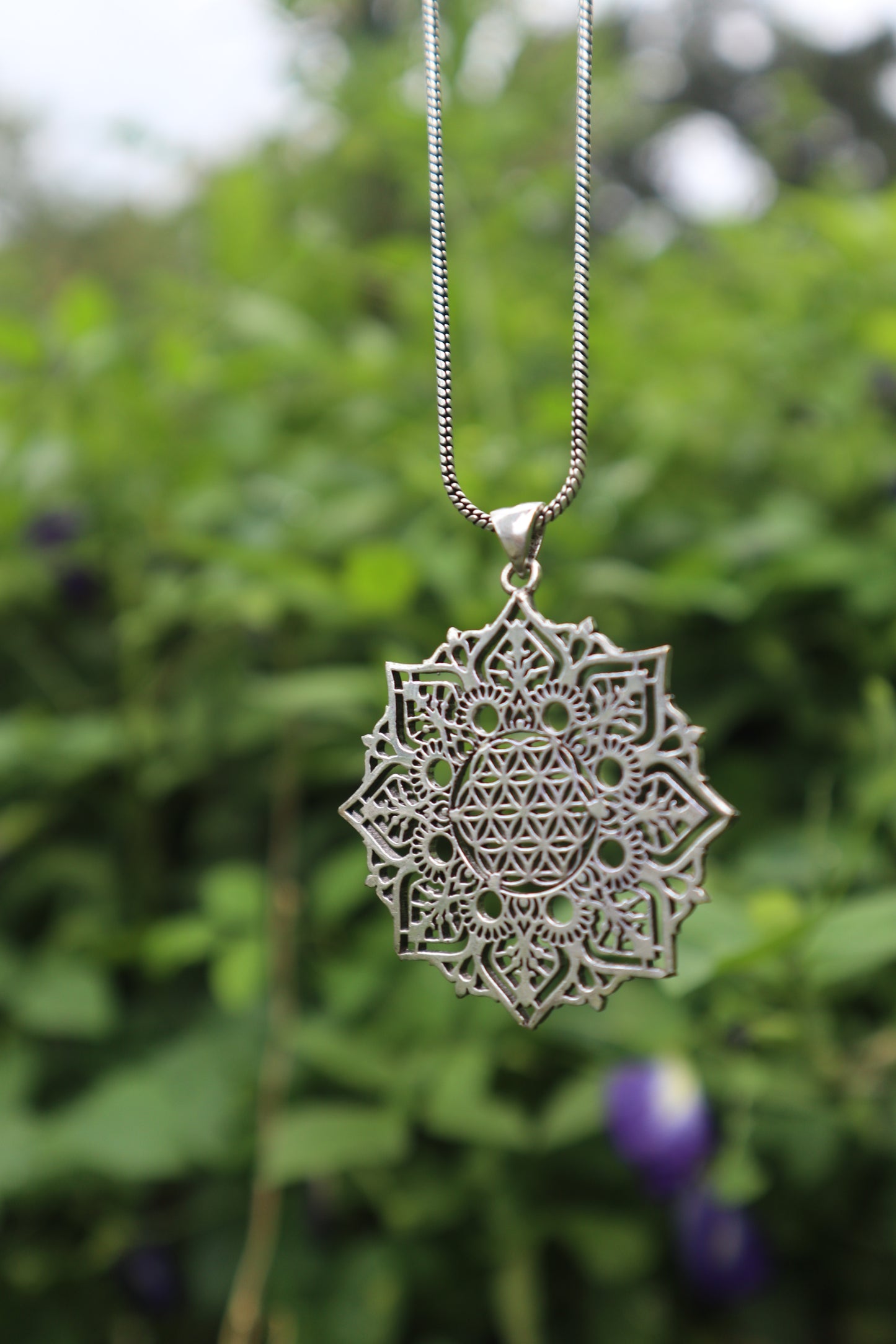 Flower of Life Mandala Brass Pendant