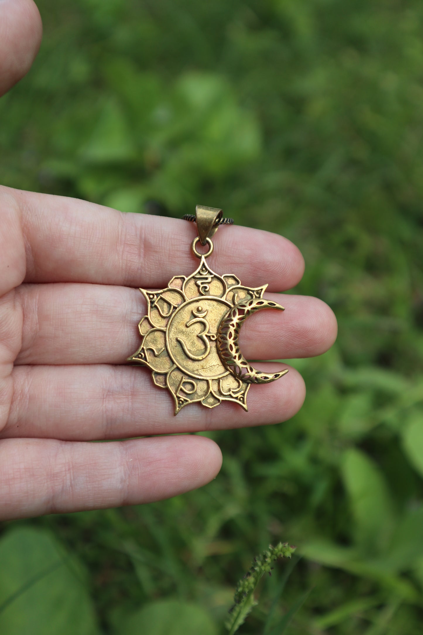 Om Sun&Moon Brass Pendant