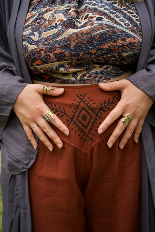 Womb Keeper Cotton Wine Red Pants