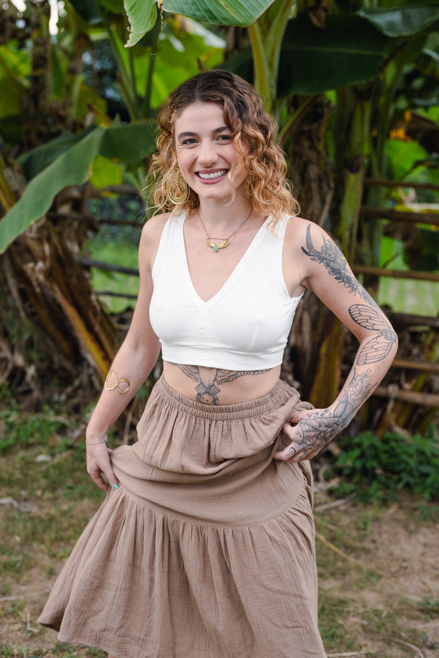 Nude White Victoria Top