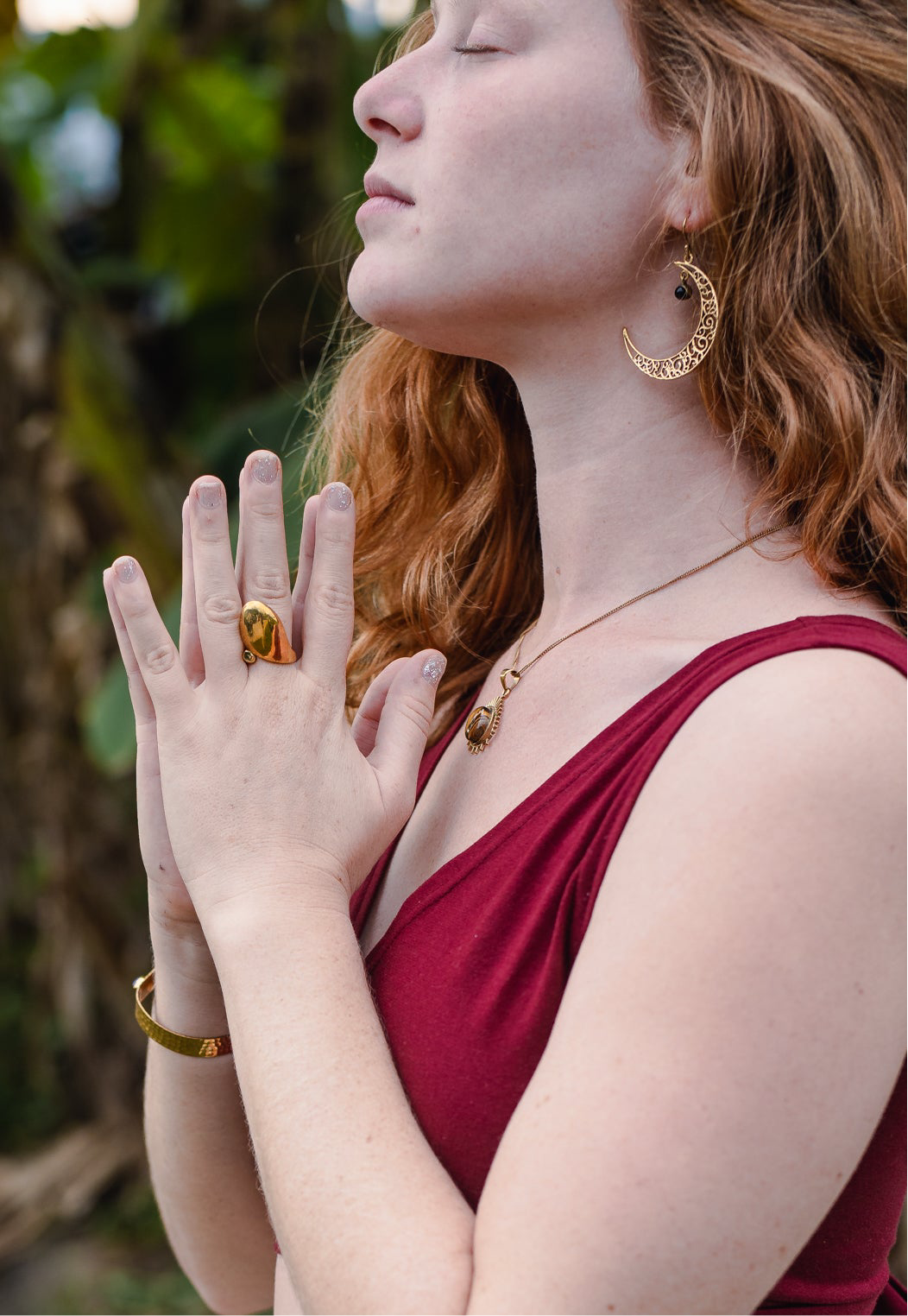 Energy Shield Brass Adjustable Ring