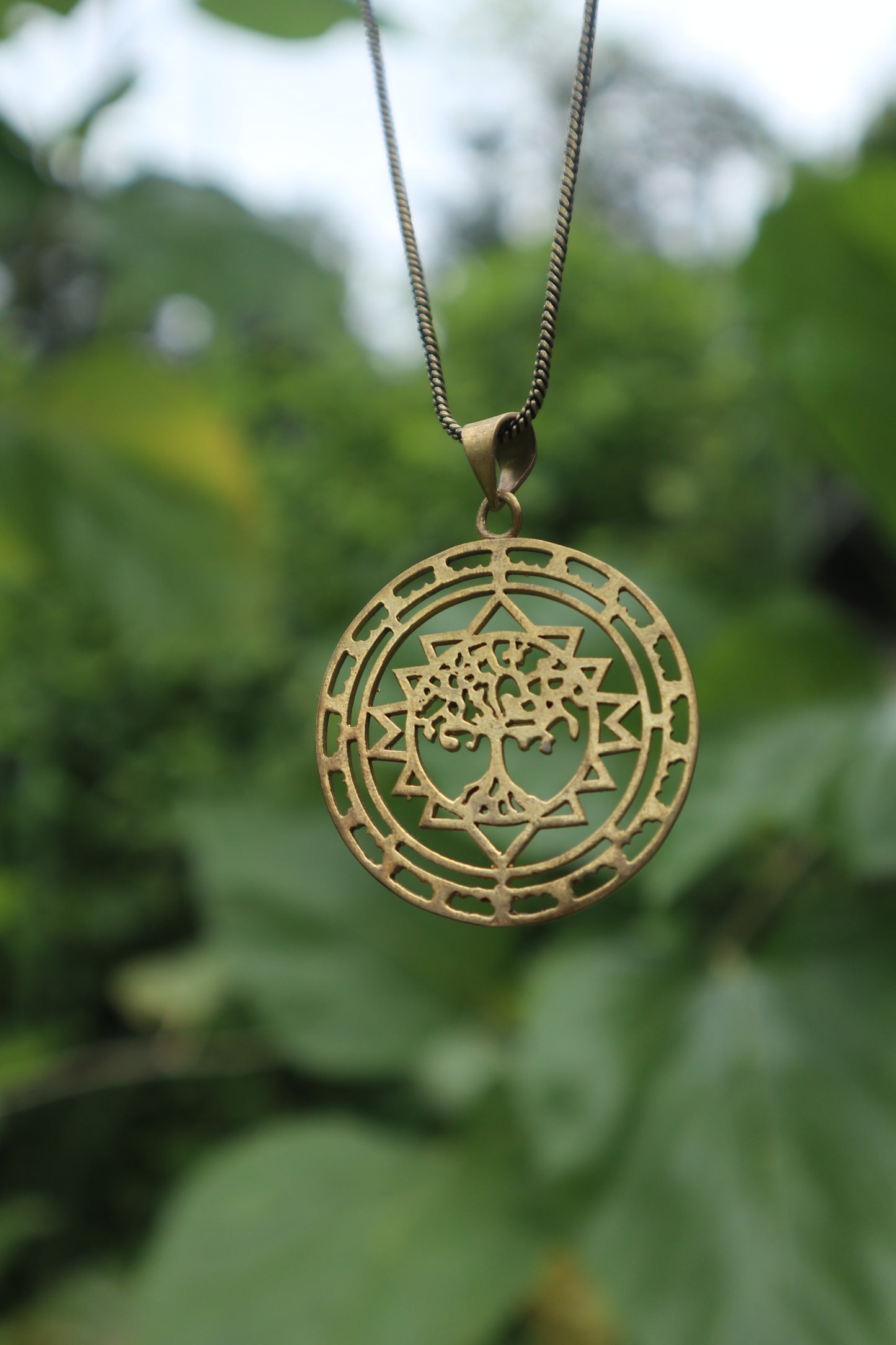 Sacred Tree of Life Brass Pendant