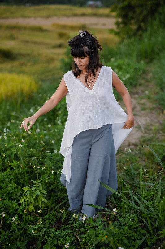 Cotton Sky Blue Yara Pants