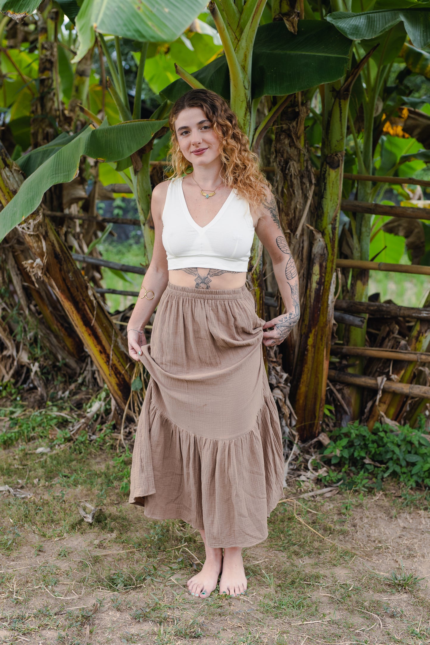 Nude White Victoria Top