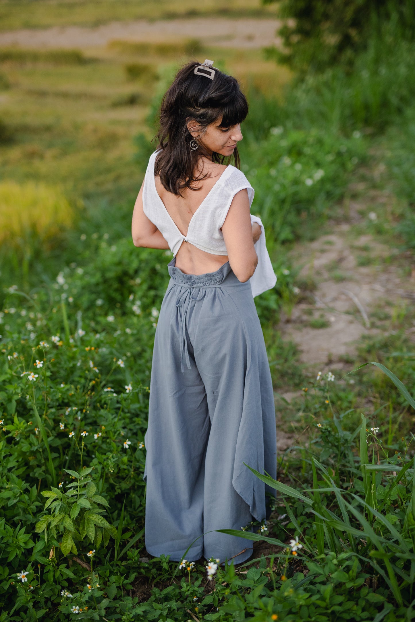 Cotton Sky Blue Yara Pants