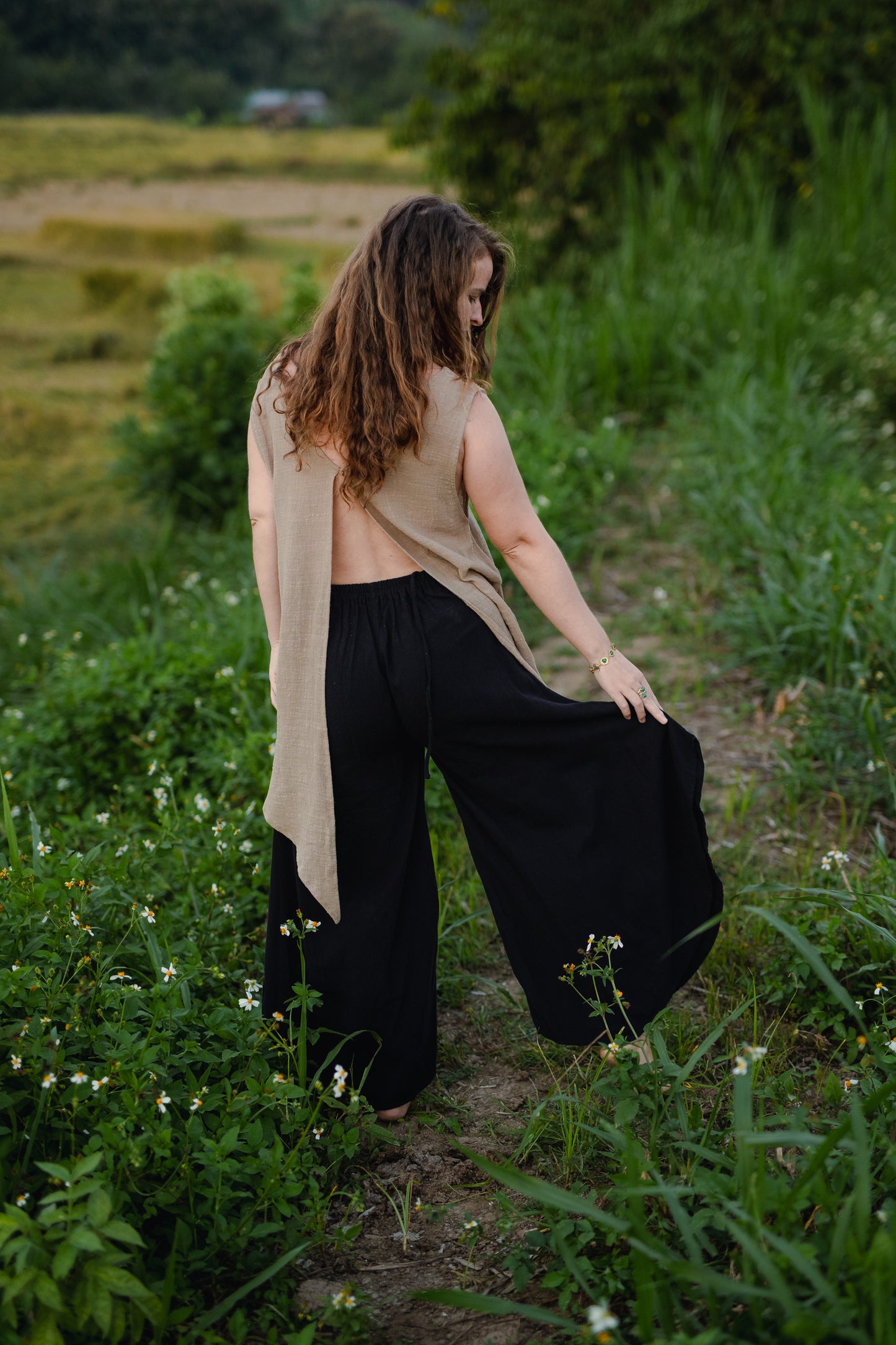 Reversible Bamboo Cotton Sand Beige Eva Top