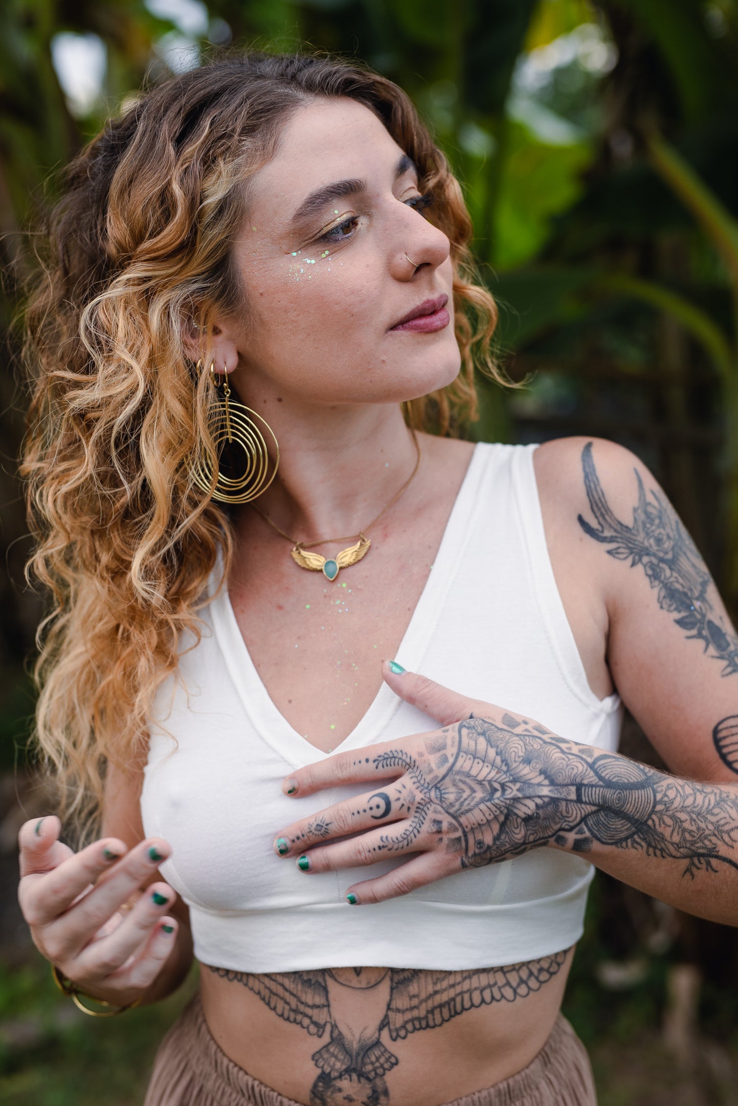 Celestial Spiral Brass Earrings