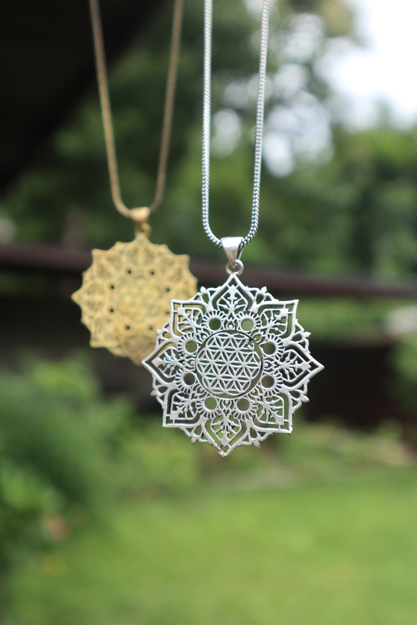Flower of Life Mandala Brass Pendant