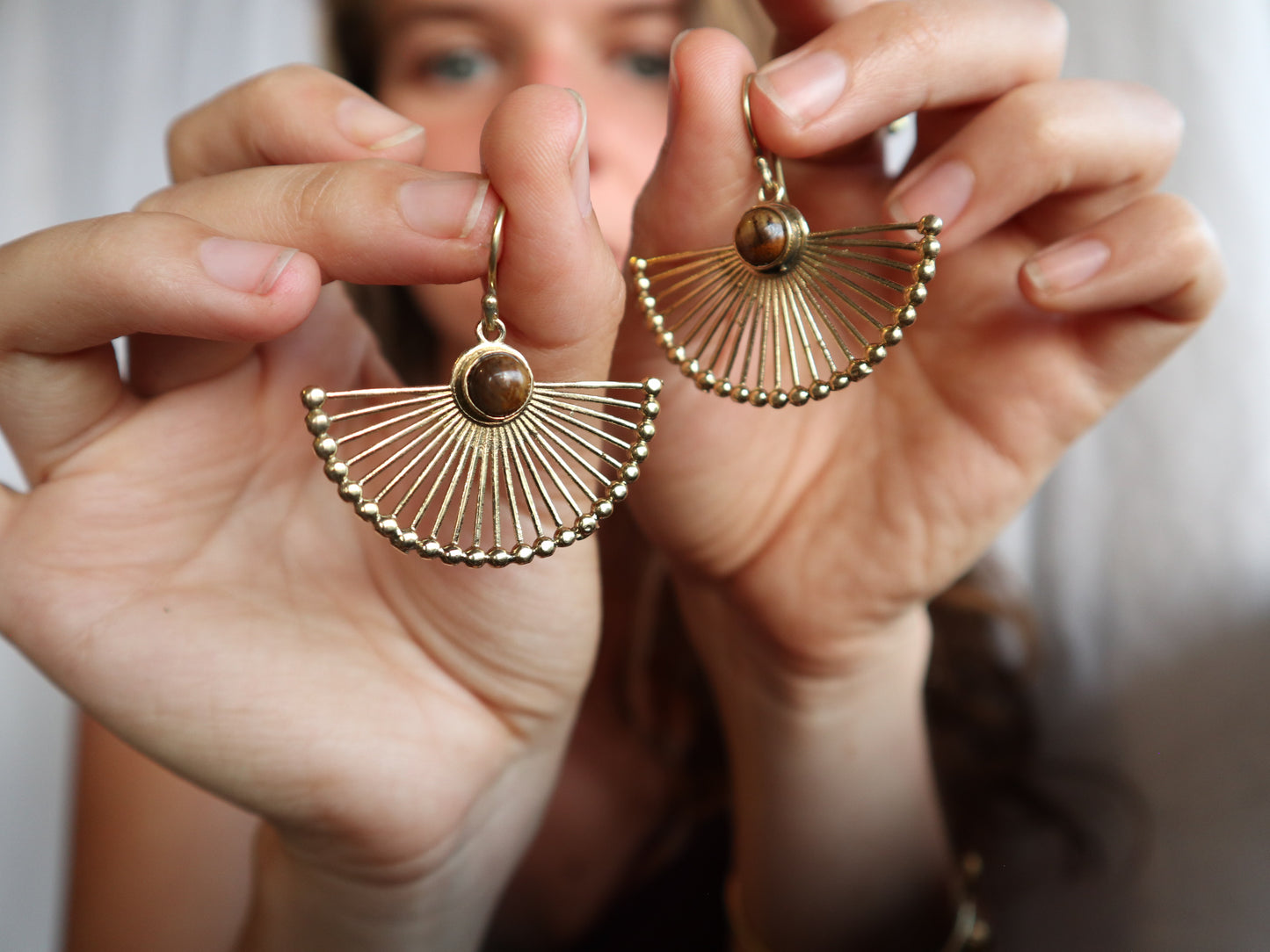 Empress earrings with Tiger eye