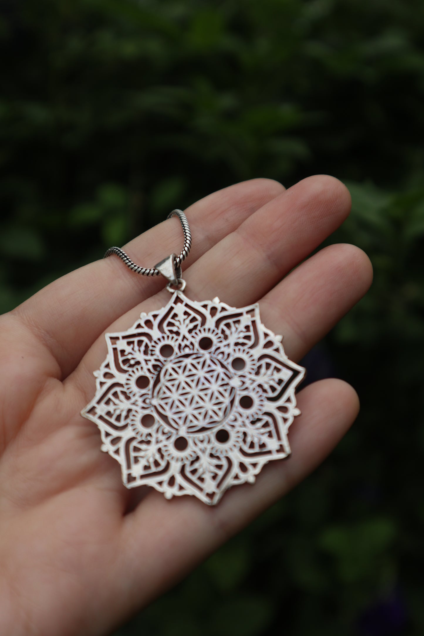 Flower of Life Mandala Brass Pendant