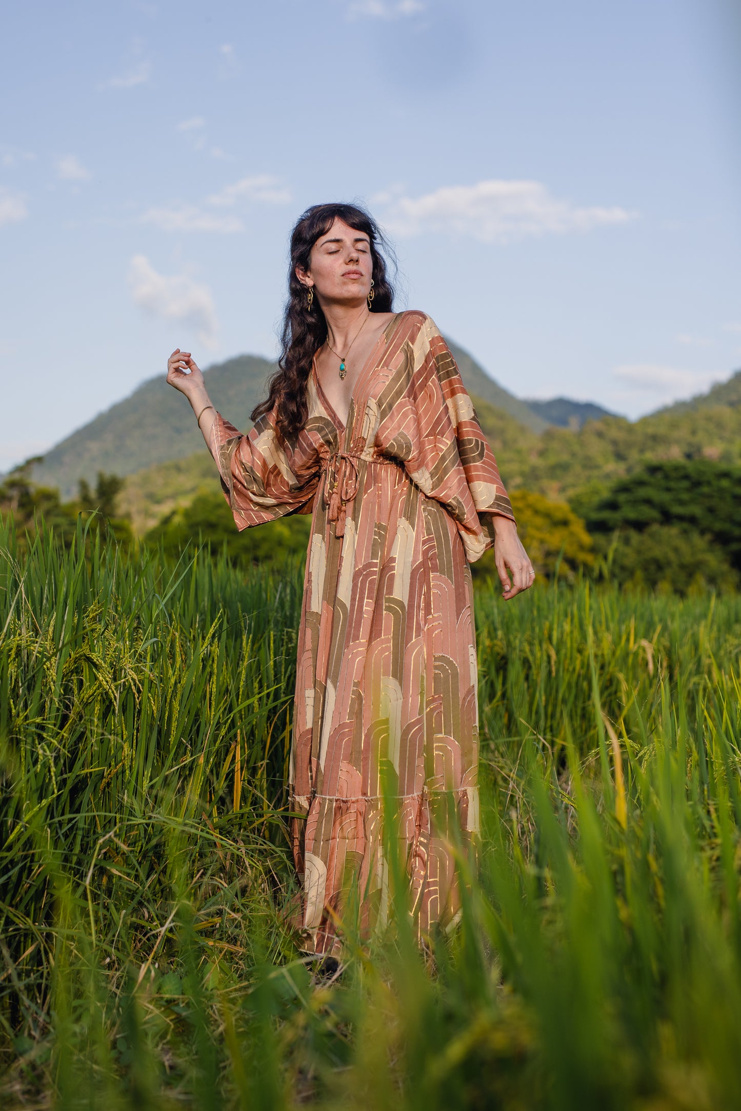 Silk Long Dress/ Peaceful Queen