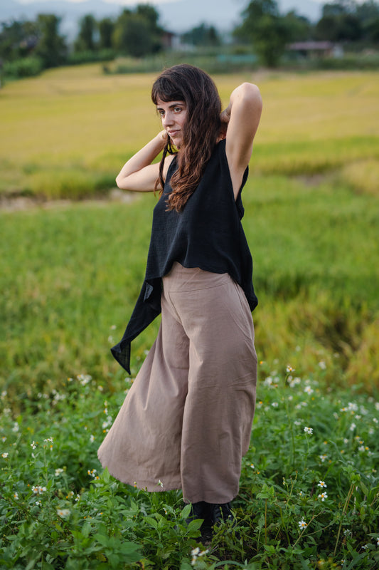 Cotton Mocha beige Yara Pants