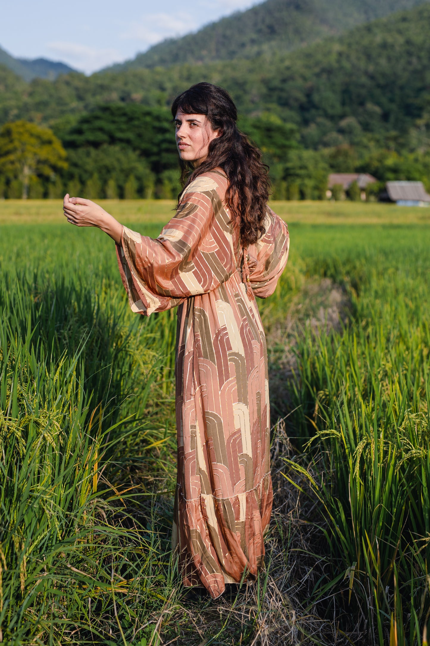 Silk Long Dress/ Peaceful Queen