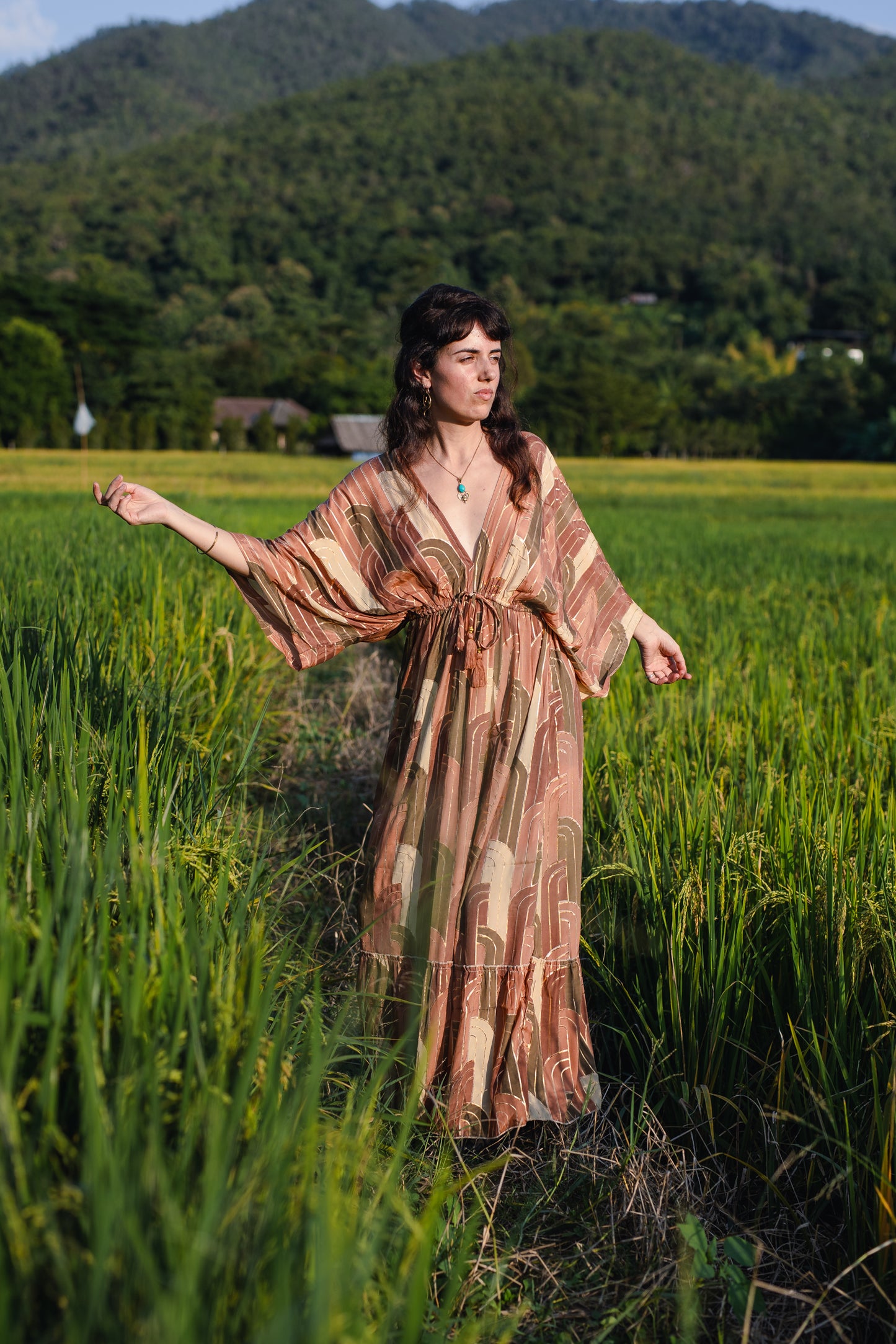 Silk Long Dress/ Peaceful Queen