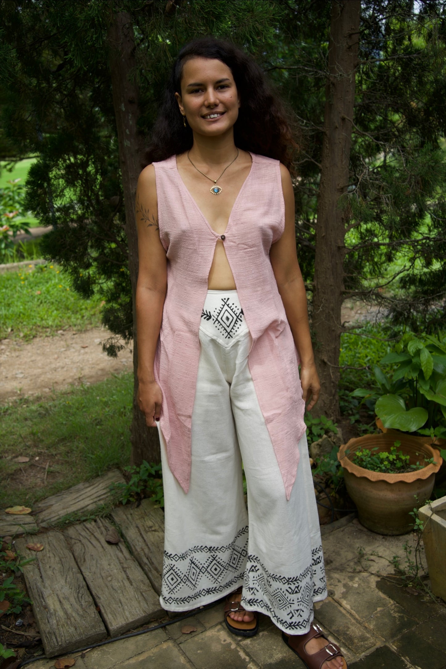 Reversible Bamboo Cotton Tender Rose  Eva Top