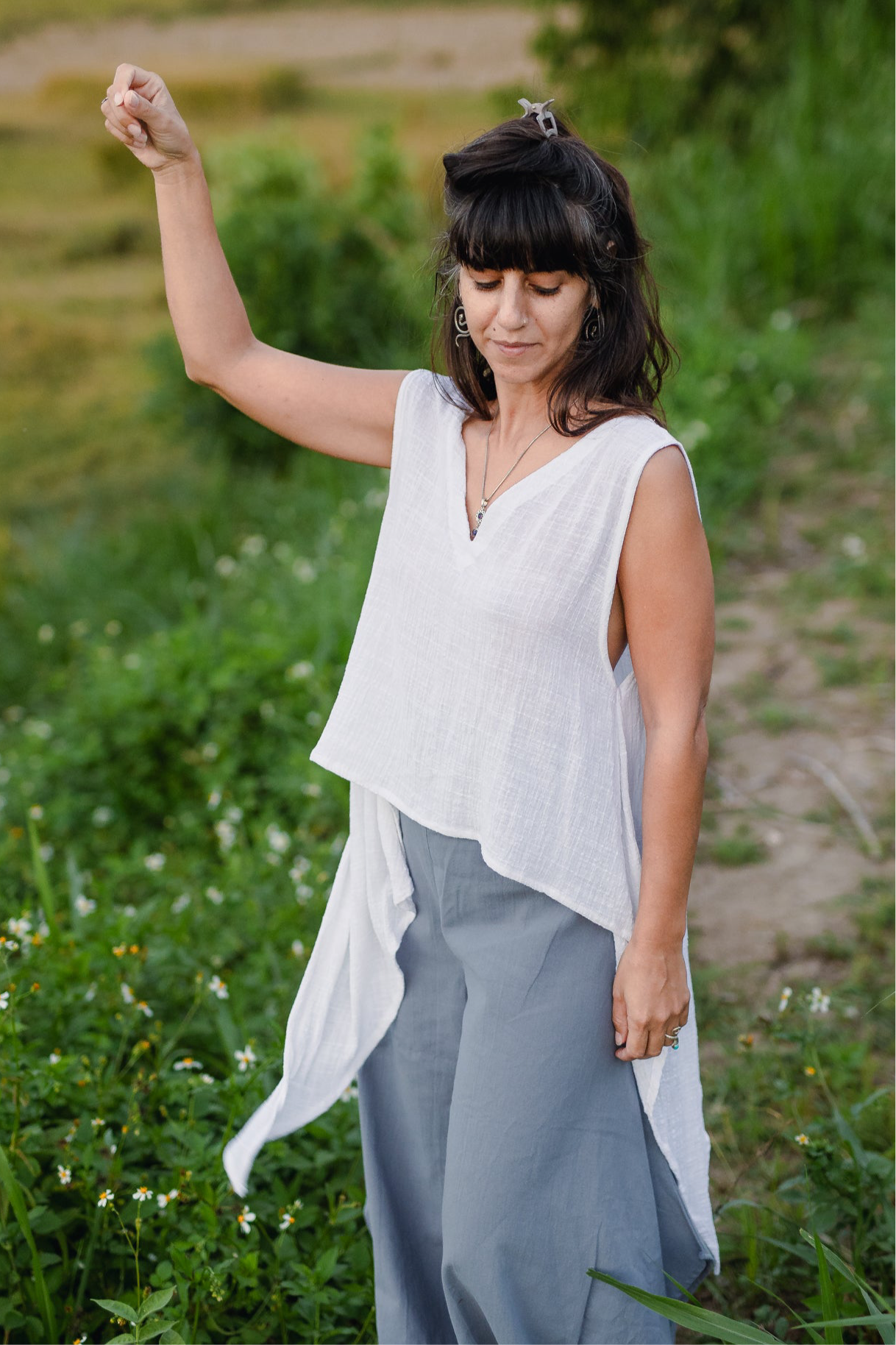 Reversible Bamboo Cotton Snow White Eva Top