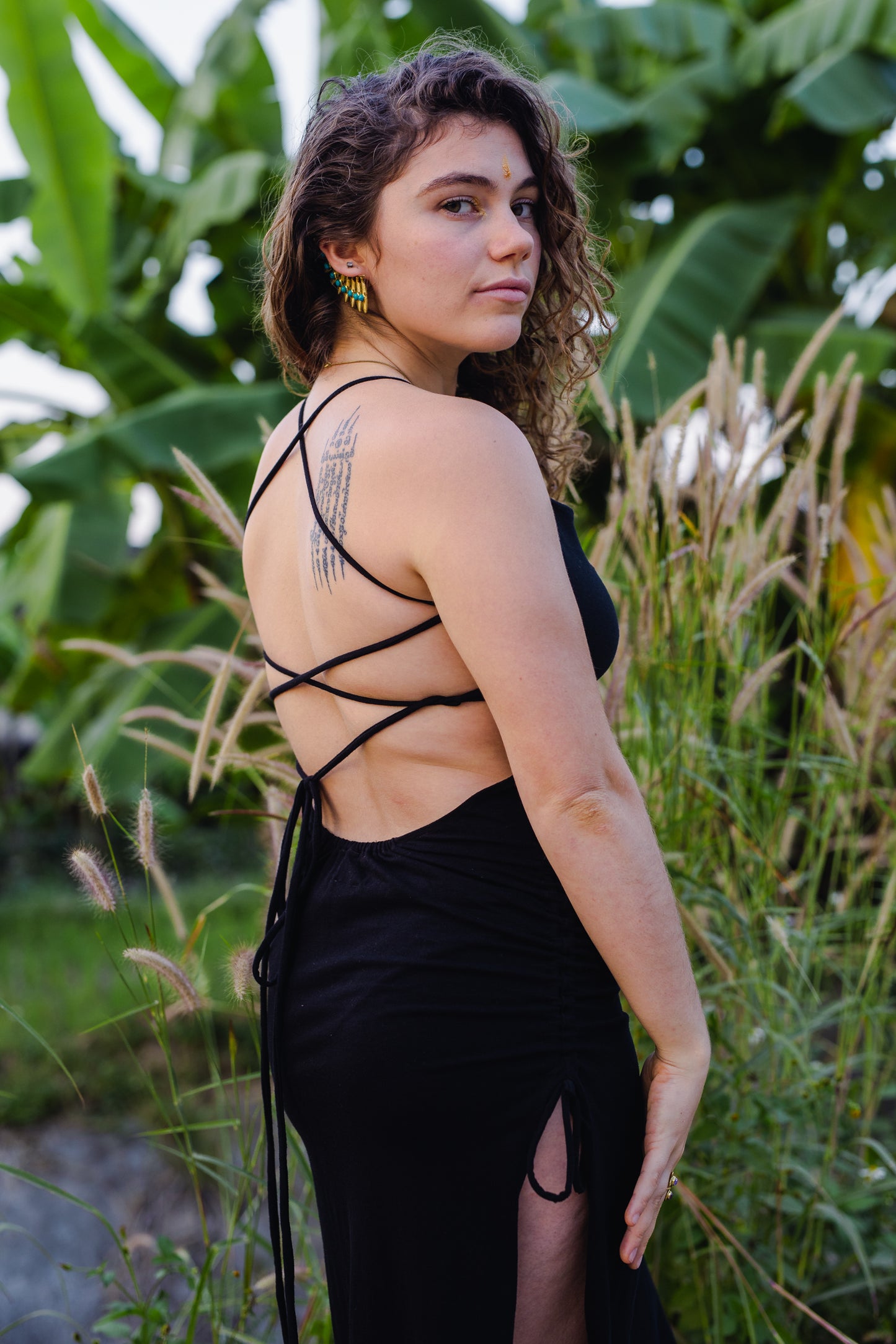 Nude Obsidian black Cleopatra dress