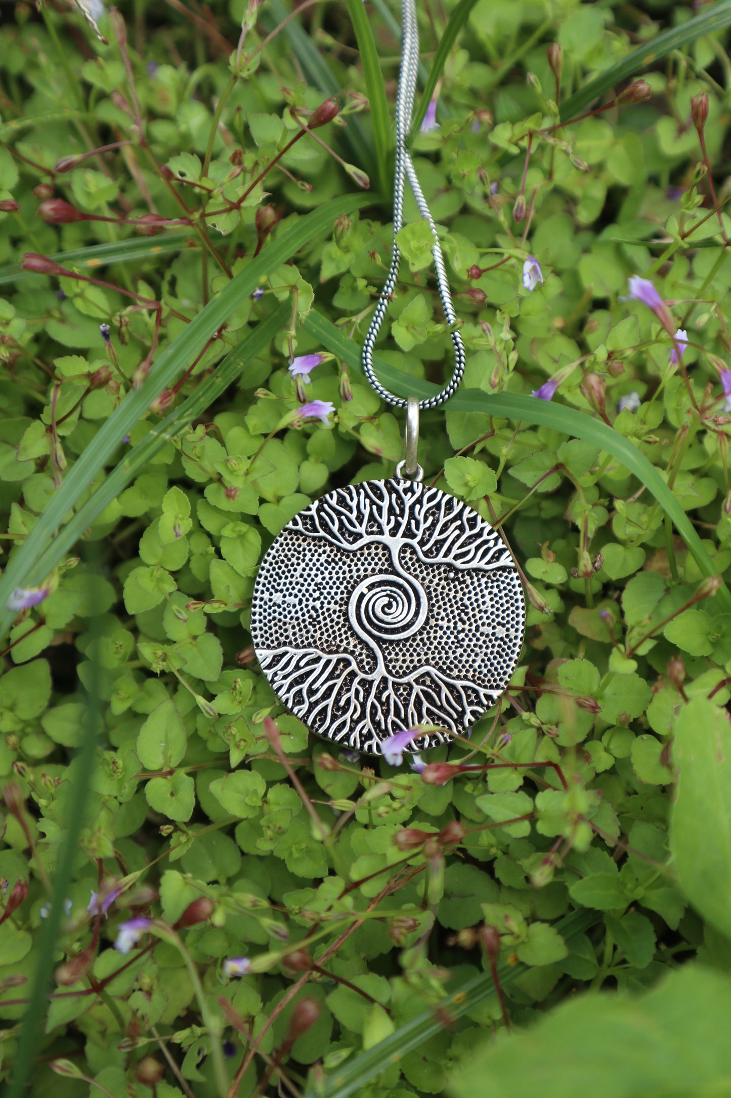 Cosmic Tree Silver Plated Brass Pendant