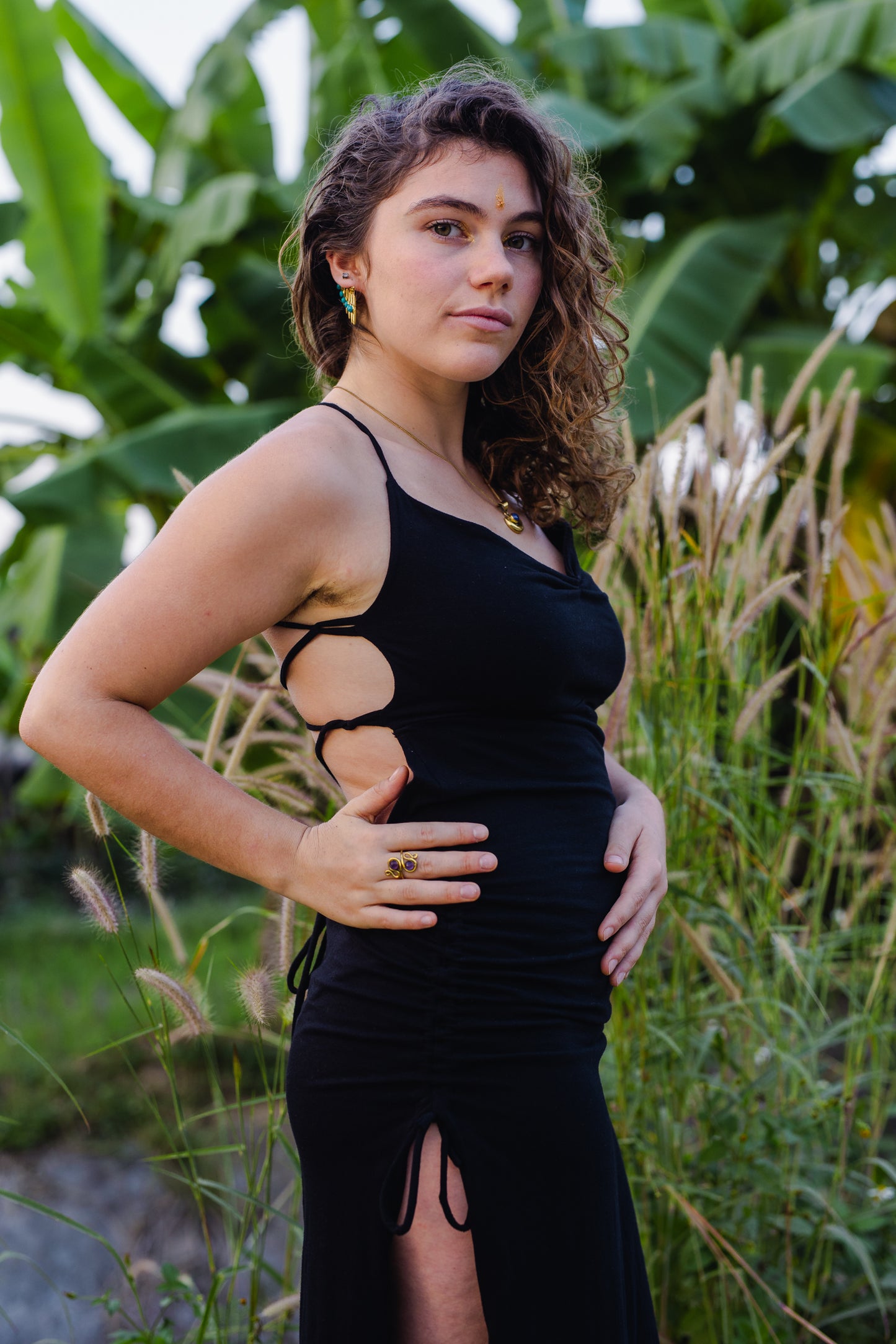 Nude Obsidian black Cleopatra dress