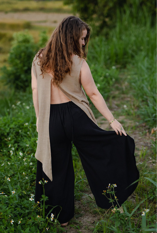 Cotton Obsidian Black Yara Pants