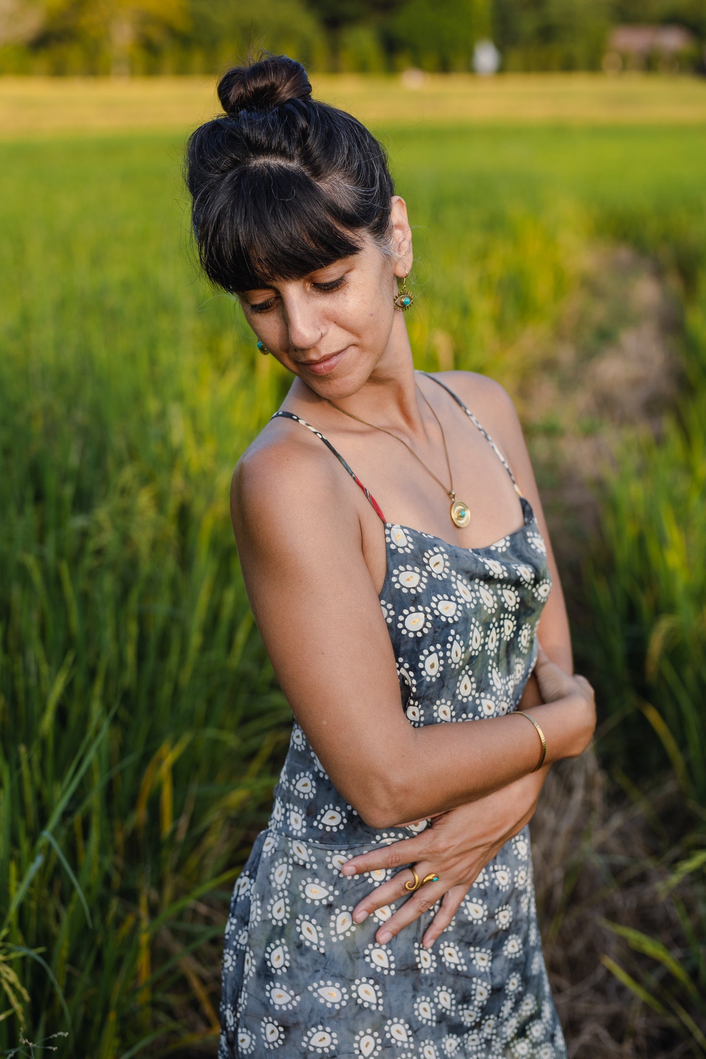 Silk Long Dress/ Artemida Cloud