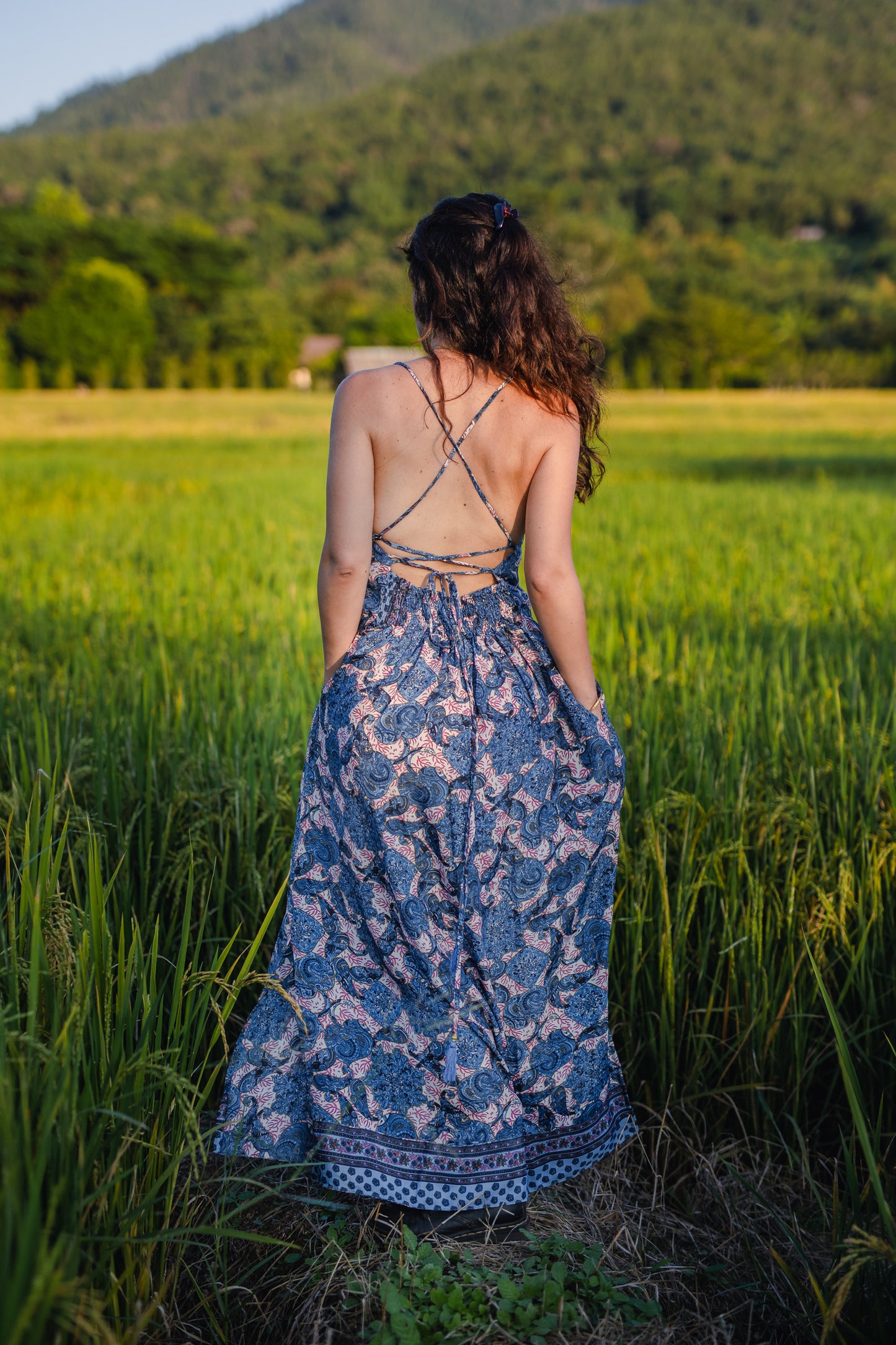 Silk Long Dress/ Artemida Floral