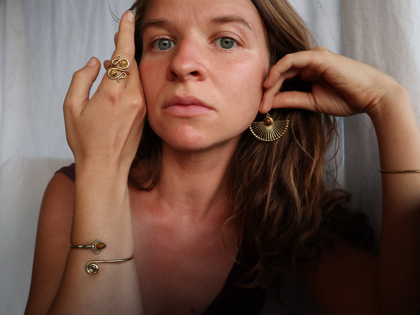 Empress earrings with Tiger eye