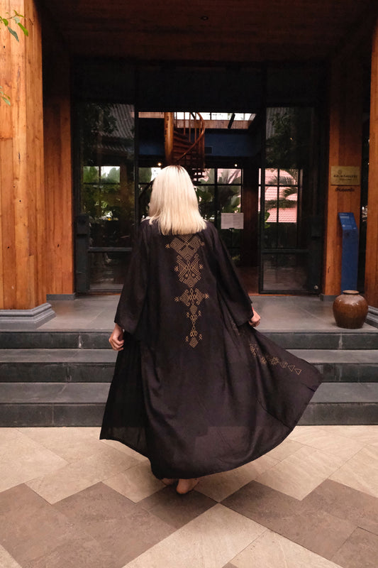 Amazigh / Pacha Mama Unisex Block-printed Long Kimono